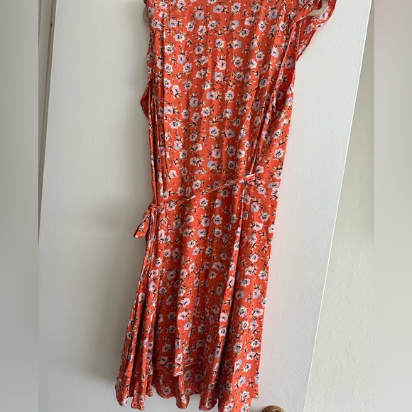 Orange floral wrap dress - Picture 5 of 5
